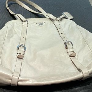 Prada silver leather bag